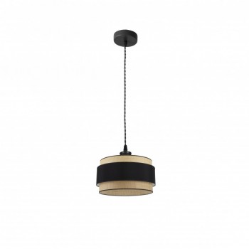 Distribuidor - Lâmpadas Diversas | Colgantes Moderno | COLGANTE KANDY 1XE27 NATURAL/NEGRO REGX30X30 CM Ref: 174293009